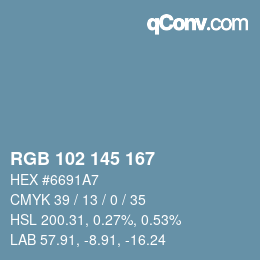Color code: RGB 102 145 167 | qconv.com