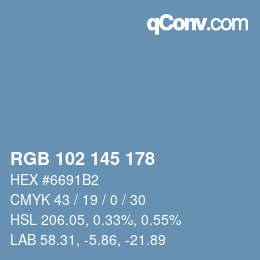 Color code: RGB 102 145 178 | qconv.com