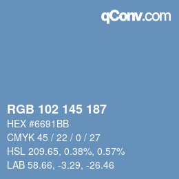 Color code: RGB 102 145 187 | qconv.com