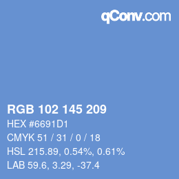 Color code: RGB 102 145 209 | qconv.com