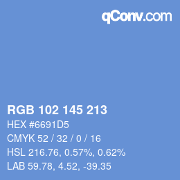 Color code: RGB 102 145 213 | qconv.com