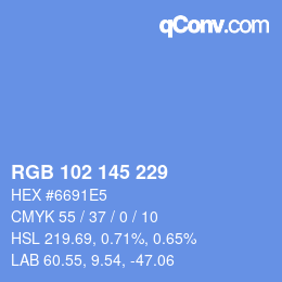 Color code: RGB 102 145 229 | qconv.com
