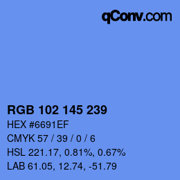 Color code: RGB 102 145 239 | qconv.com
