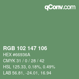 Color code: RGB 102 147 106 | qconv.com