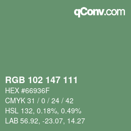 Color code: RGB 102 147 111 | qconv.com