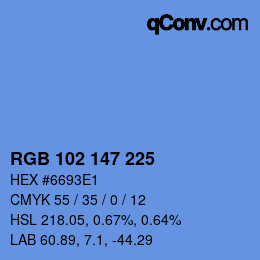 Código de color: RGB 102 147 225 | qconv.com