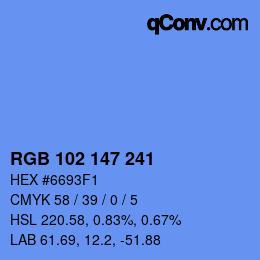 Color code: RGB 102 147 241 | qconv.com