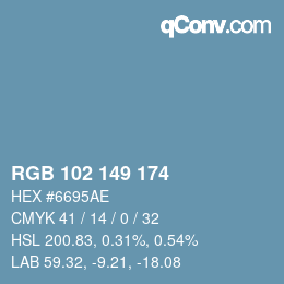 Color code: RGB 102 149 174 | qconv.com