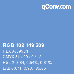 Color code: RGB 102 149 209 | qconv.com