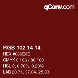 Color code: RGB 102 14 14 | qconv.com