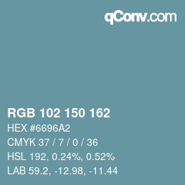 Color code: RGB 102 150 162 | qconv.com