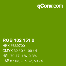 Color code: RGB 102 151 0 | qconv.com