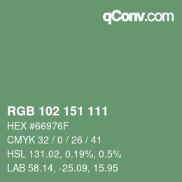 Color code: RGB 102 151 111 | qconv.com