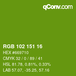 Color code: RGB 102 151 16 | qconv.com