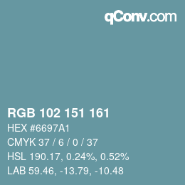 Color code: RGB 102 151 161 | qconv.com