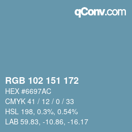 Color code: RGB 102 151 172 | qconv.com