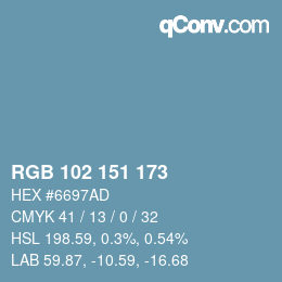 Color code: RGB 102 151 173 | qconv.com