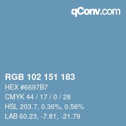 Color code: RGB 102 151 183 | qconv.com