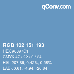 Color code: RGB 102 151 193 | qconv.com