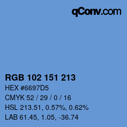 Color code: RGB 102 151 213 | qconv.com