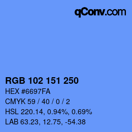 Color code: RGB 102 151 250 | qconv.com