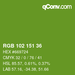 Color code: RGB 102 151 36 | qconv.com