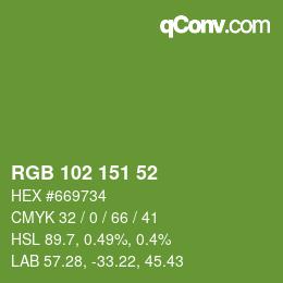 Color code: RGB 102 151 52 | qconv.com