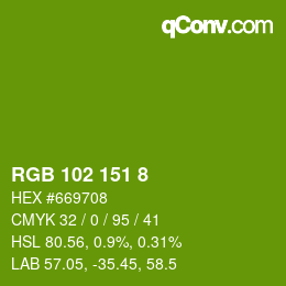 Color code: RGB 102 151 8 | qconv.com