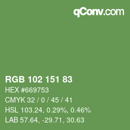 Color code: RGB 102 151 83 | qconv.com