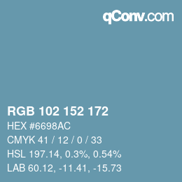Color code: RGB 102 152 172 | qconv.com