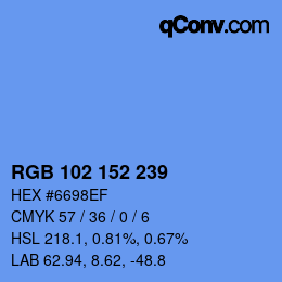 Color code: RGB 102 152 239 | qconv.com
