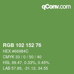 Color code: RGB 102 152 76 | qconv.com