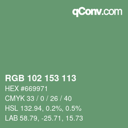 Color code: RGB 102 153 113 | qconv.com