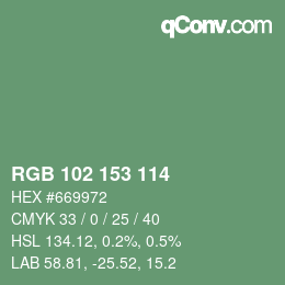 Color code: RGB 102 153 114 | qconv.com