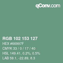 Color code: RGB 102 153 127 | qconv.com