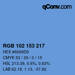 Color code: RGB 102 153 217 | qconv.com