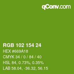 Color code: RGB 102 154 24 | qconv.com