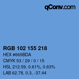 Color code: RGB 102 155 218 | qconv.com