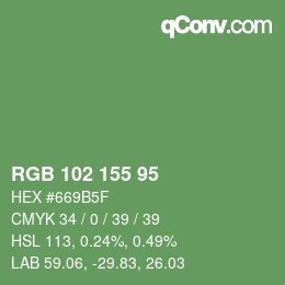 Farbcode: RGB 102 155 95 | qconv.com
