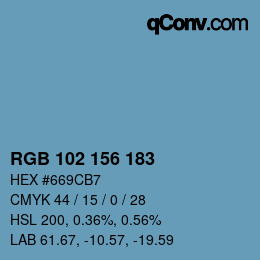 Color code: RGB 102 156 183 | qconv.com