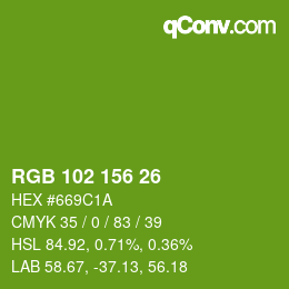 Color code: RGB 102 156 26 | qconv.com