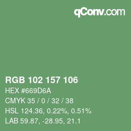 Color code: RGB 102 157 106 | qconv.com