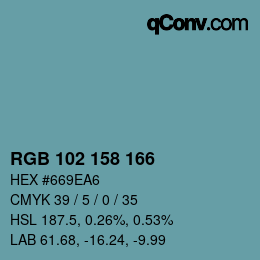 Color code: RGB 102 158 166 | qconv.com