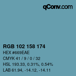 Color code: RGB 102 158 174 | qconv.com