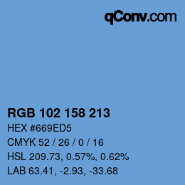 Color code: RGB 102 158 213 | qconv.com