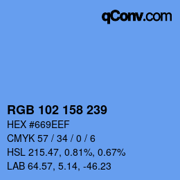 Color code: RGB 102 158 239 | qconv.com
