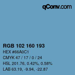 Color code: RGB 102 160 193 | qconv.com