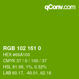 Color code: RGB 102 161 0 | qconv.com