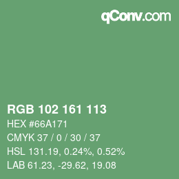 Color code: RGB 102 161 113 | qconv.com