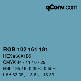 Color code: RGB 102 161 181 | qconv.com